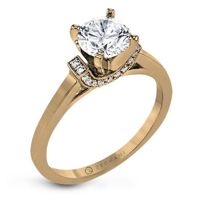ZR1644 Engagement Ring in 14k Gold with Diamonds