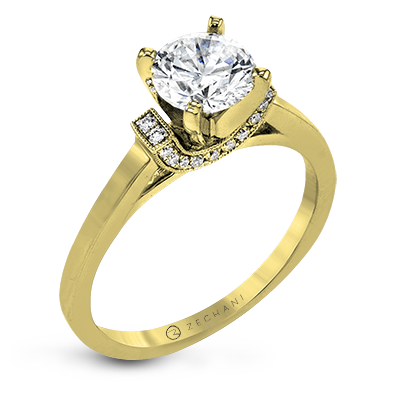 ZR1644 Engagement Ring in 14k Gold with Diamonds