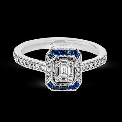 ZR1665 Color Ring in 14k Gold with Diamonds