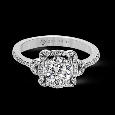 ZR1685 Engagement Ring in 14k Gold with Diamonds