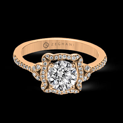 ZR1685 Engagement Ring in 14k Gold with Diamonds