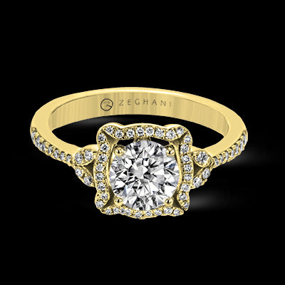 ZR1685 Engagement Ring in 14k Gold with Diamonds