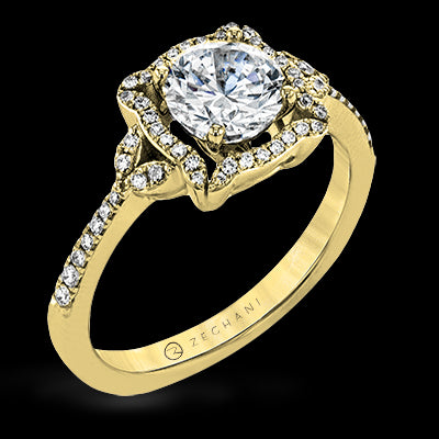 ZR1685 Engagement Ring in 14k Gold with Diamonds