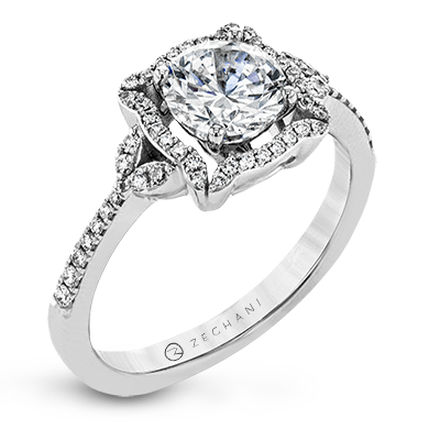 ZR1685 Engagement Ring in 14k Gold with Diamonds