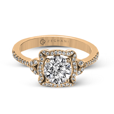 ZR1685 Engagement Ring in 14k Gold with Diamonds