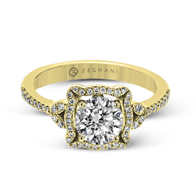 ZR1685 Engagement Ring in 14k Gold with Diamonds