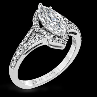 ZR1686 Engagement Ring in 14k Gold with Diamonds