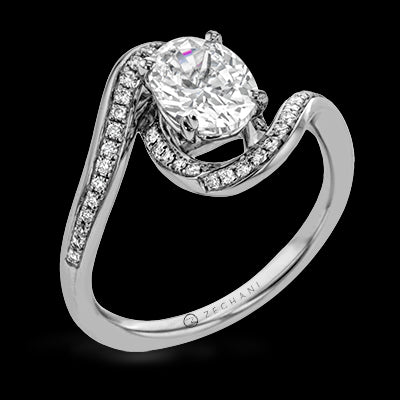 ZR1687 Engagement Ring in 14k Gold with Diamonds