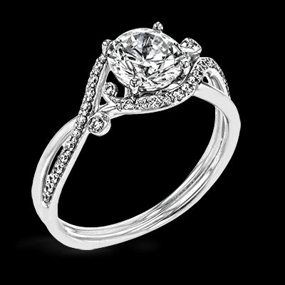 ZR1696 Engagement Ring in 14k Gold with Diamonds