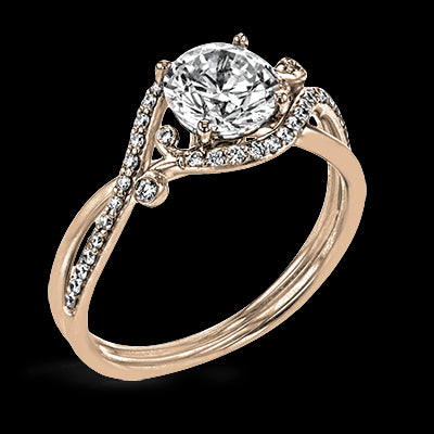 ZR1696 Engagement Ring in 14k Gold with Diamonds