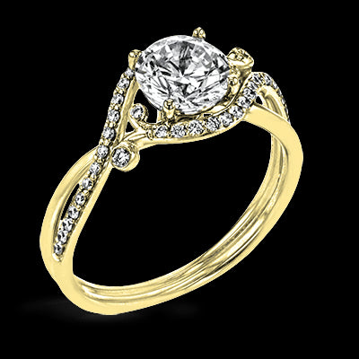 ZR1696 Engagement Ring in 14k Gold with Diamonds