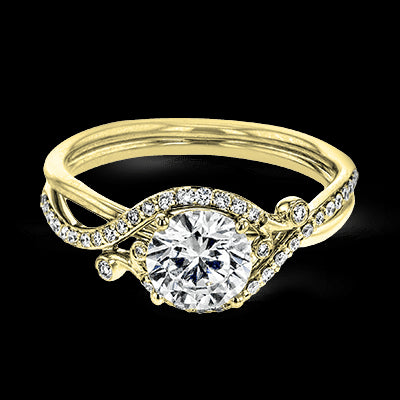 ZR1696 Engagement Ring in 14k Gold with Diamonds