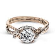 ZR1696 Engagement Ring in 14k Gold with Diamonds