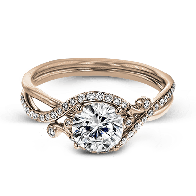ZR1696 Engagement Ring in 14k Gold with Diamonds