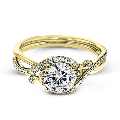 ZR1696 Engagement Ring in 14k Gold with Diamonds