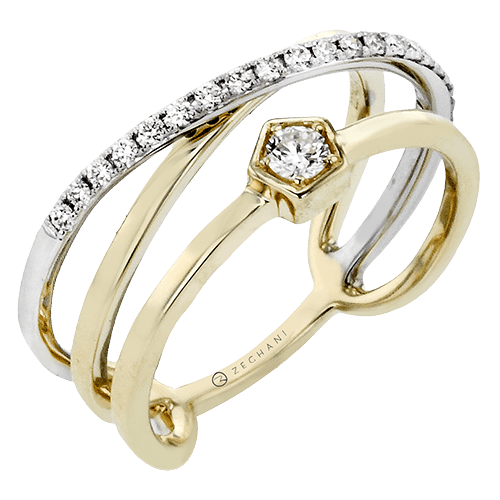 ZR1702 Right Hand Ring in 14k Gold with Diamonds