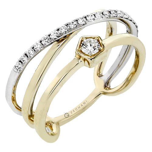 ZR1702 Right Hand Ring in 14k Gold with Diamonds