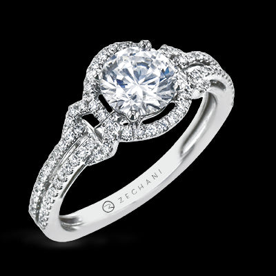 ZR1708 Engagement Ring in 14k Gold with Diamonds