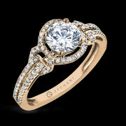 ZR1708 Engagement Ring in 14k Gold with Diamonds