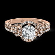 ZR1708 Engagement Ring in 14k Gold with Diamonds