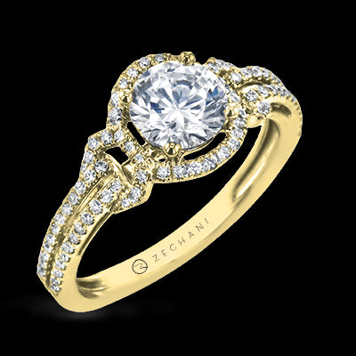 ZR1708 Engagement Ring in 14k Gold with Diamonds