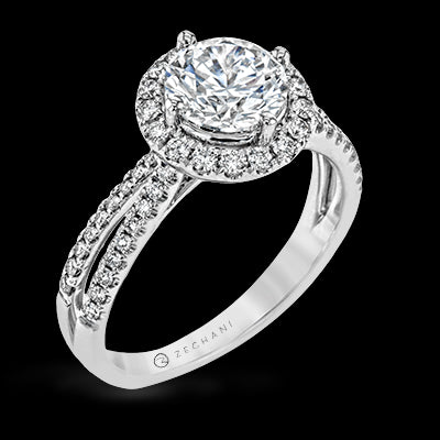 ZR1709 Engagement Ring in 14k Gold with Diamonds