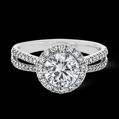 ZR1709 Engagement Ring in 14k Gold with Diamonds