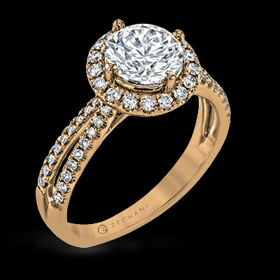 ZR1709 Engagement Ring in 14k Gold with Diamonds