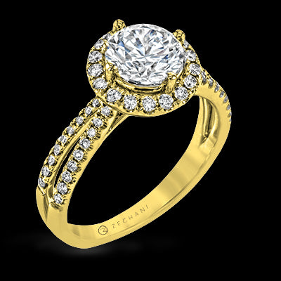 ZR1709 Engagement Ring in 14k Gold with Diamonds