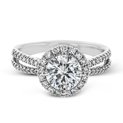 ZR1709 Engagement Ring in 14k Gold with Diamonds