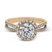 ZR1709 Engagement Ring in 14k Gold with Diamonds