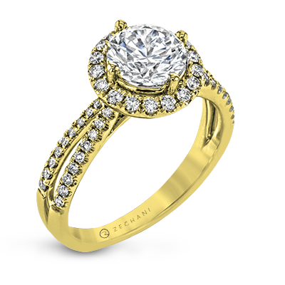 ZR1709 Engagement Ring in 14k Gold with Diamonds