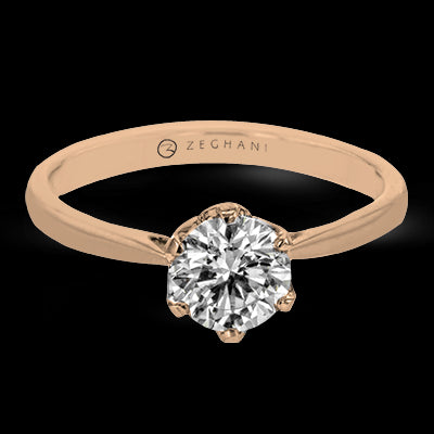ZR1710 Engagement Ring in 14k Gold with Diamonds