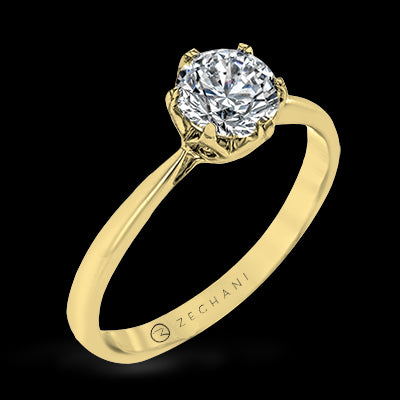 ZR1710 Engagement Ring in 14k Gold with Diamonds