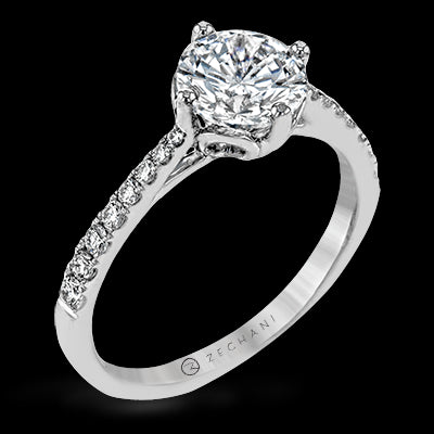 ZR1713 Engagement Ring in 14k Gold with Diamonds
