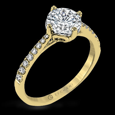 ZR1713 Engagement Ring in 14k Gold with Diamonds