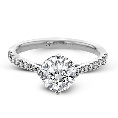 ZR1713 Engagement Ring in 14k Gold with Diamonds