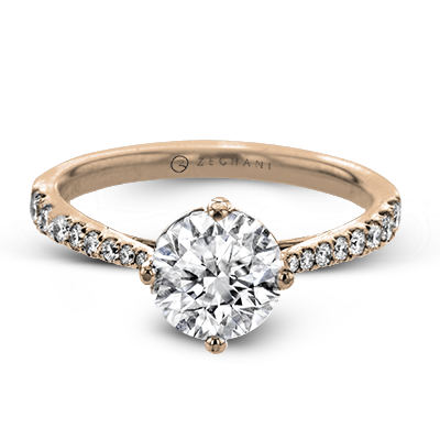 ZR1713 Engagement Ring in 14k Gold with Diamonds