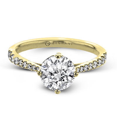 ZR1713 Engagement Ring in 14k Gold with Diamonds