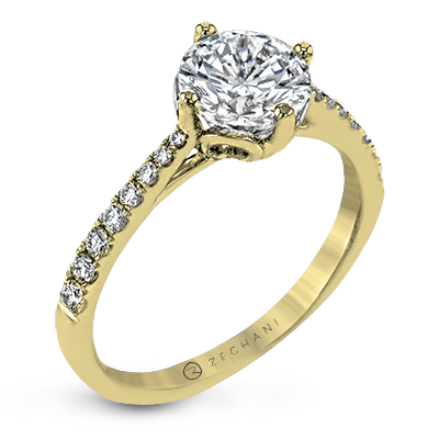 ZR1713 Engagement Ring in 14k Gold with Diamonds