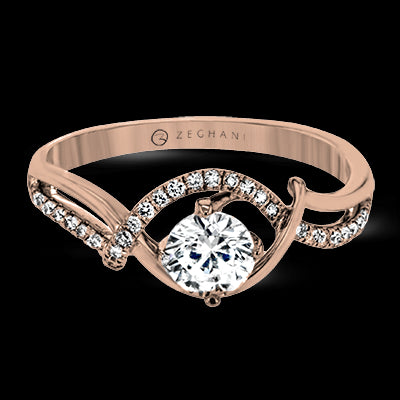 ZR1730 Engagement Ring in 14k Gold with Diamonds