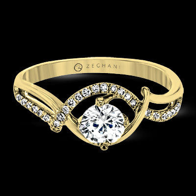 ZR1730 Engagement Ring in 14k Gold with Diamonds