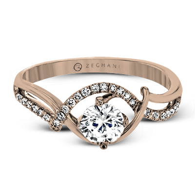 ZR1730 Engagement Ring in 14k Gold with Diamonds