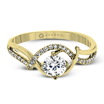 ZR1730 Engagement Ring in 14k Gold with Diamonds