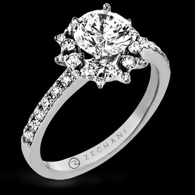 ZR1779 Engagement Ring in 14k Gold with Diamonds