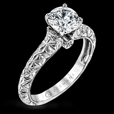 ZR1781 Engagement Ring in 14k Gold with Diamonds
