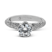 ZR1781 Engagement Ring in 14k Gold with Diamonds