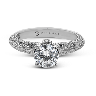 ZR1781 Engagement Ring in 14k Gold with Diamonds