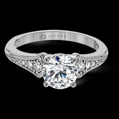 ZR1784 Engagement Ring in 14k Gold with Diamonds