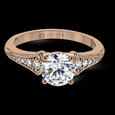 ZR1784 Engagement Ring in 14k Gold with Diamonds